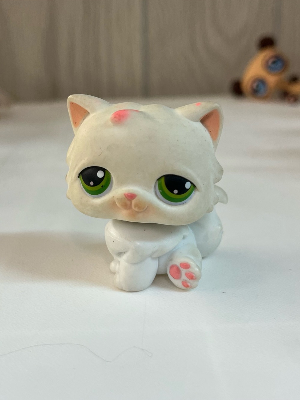 Vintage 2004 Authentic Littlest Pet Shop LPS Persian Cat White #15